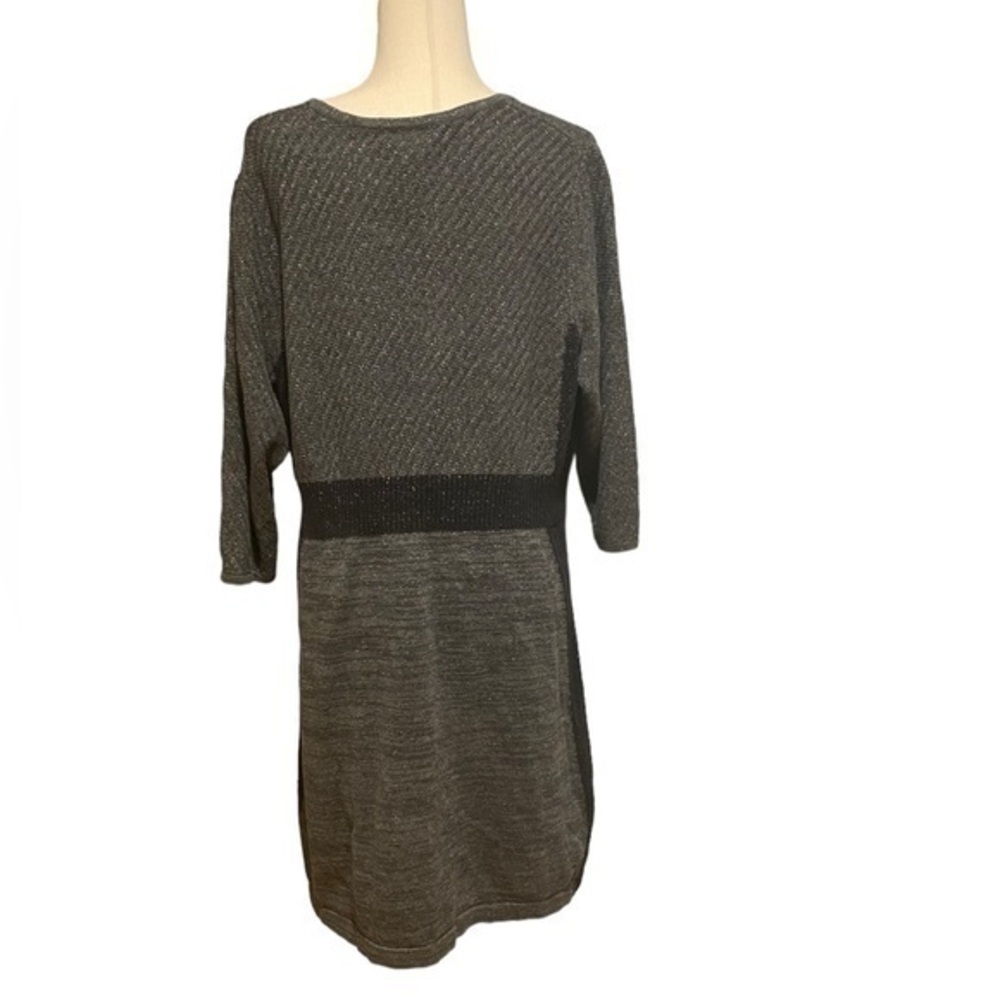 Lane Bryant Sweater Dress Size 18 20 Gray Long Sleeve Sparkle V-Neck Womens - Picture 3 of 7
